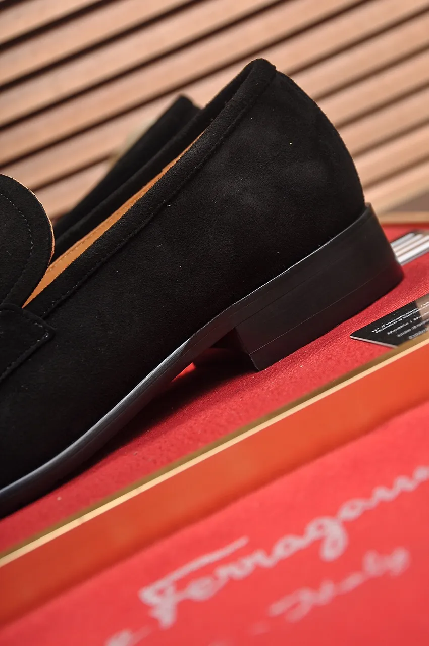 Men's shoes 💰500💶[Ferragamo/Ferragamo] The latest model in the counter. Original imported high-quality cowhide with open edges + imported 🐂 water-dyed cowhide lining + original luxury metal buckle + original combined outsole. Comparison without pressure 38--45 (45 is custom-made and cannot be returned or exchanged)